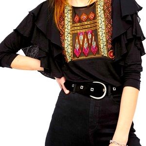 Free People La Cienega Embroidered Top